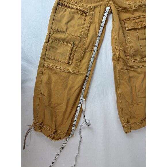 Baggy Grunge BDG Extreme Wide Leg Utility Skater Cargo Pants Jeans Mustard 24 - Picture 6 of 13